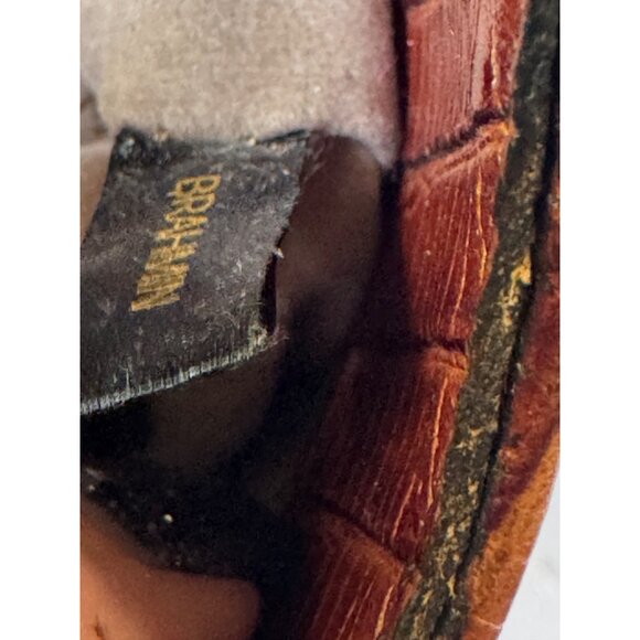 Brahmin Maggie Hobo Brown Croc Embossed Leather Hobo Shoulder Bag With Brass Har - Picture 6 of 8